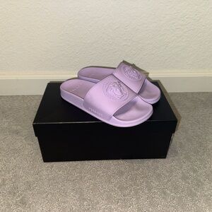 Versace Kids Lavender Slide Sandals
